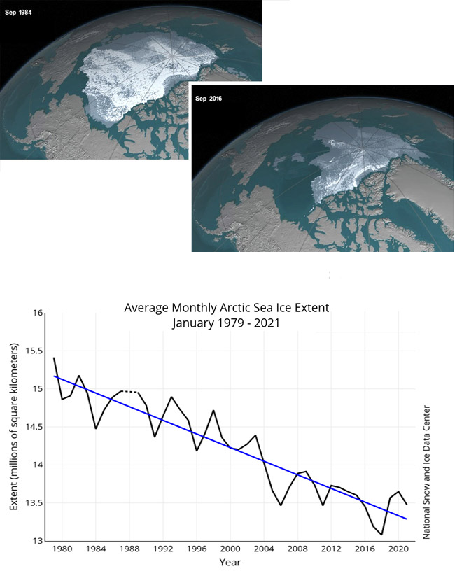 arctic sea ice extent, volume