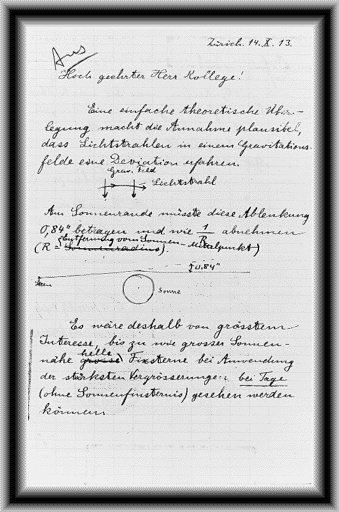 Albert Einstein to George Ellery Hale, 1913