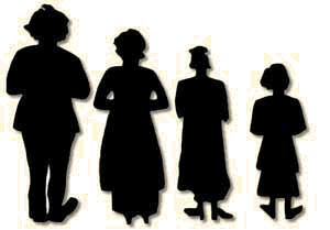 Einstein's silhouettes of his second family