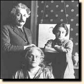 Einstein with his second wife, Elsa, and her daughter