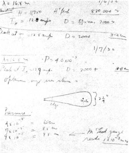 Sketch from Lawrence's notebook