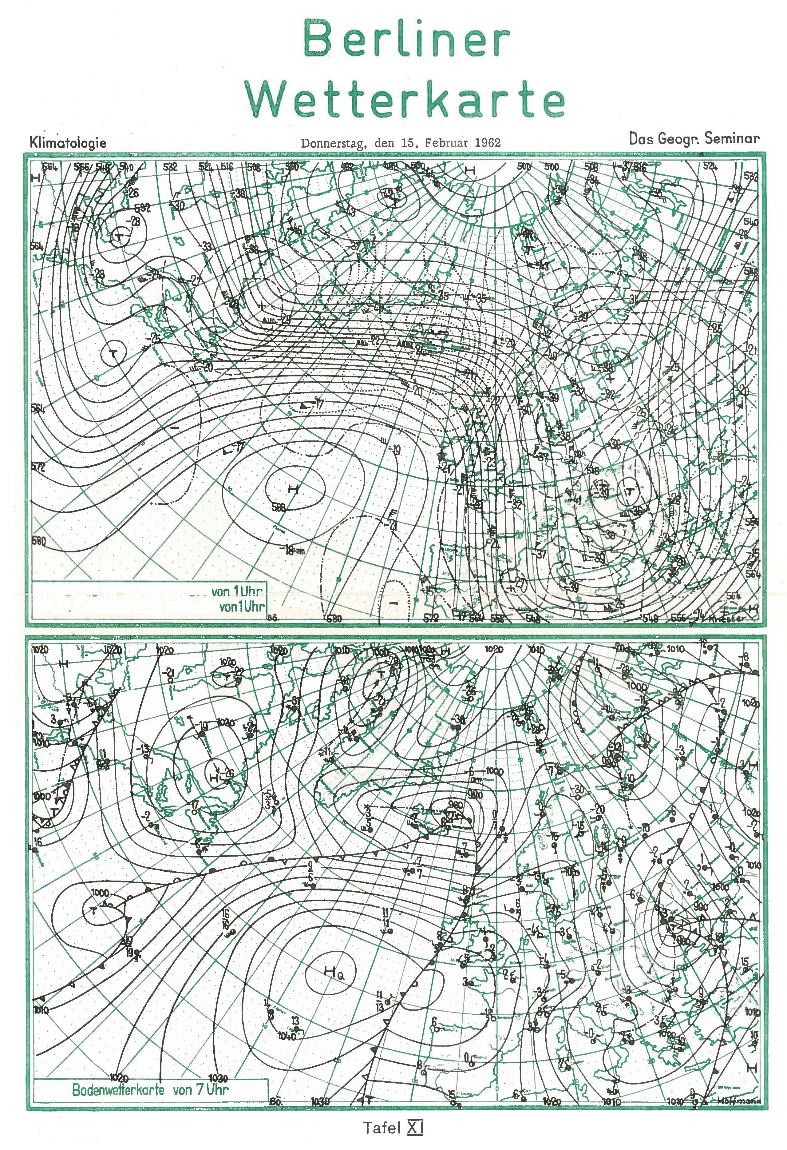 example of a high altitude weather map from the northern hemisphere by Richard Scherhag