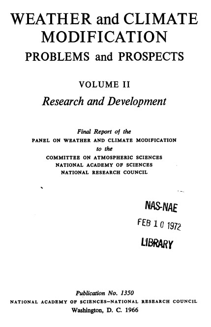 Cover page of NAS Report