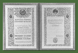 Nobel Peace Prize Certificate