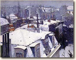 painting of Paris rooftops