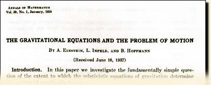 Einstein's paper, "Gravitational Equations and the Problem of Motion"