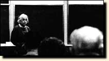 Einstein lecturing in Princeton