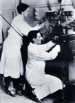 Irene and Frédéric Joliot-Curie in their laboratory