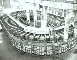 Inside view of a uranium processing plant