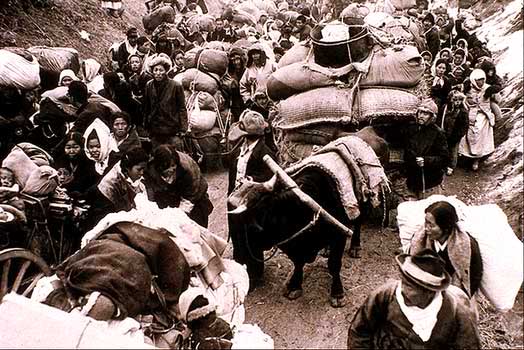 Korean refugees fleeing from troops.