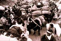 Korean refugees fleeing 