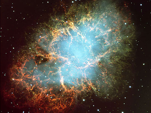 Crab nebula in visible light