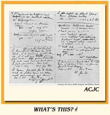A page from Curie's lab notebook
