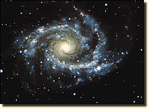 A spiral galaxy (NGC 2997) containing hundreds of billions of stars.